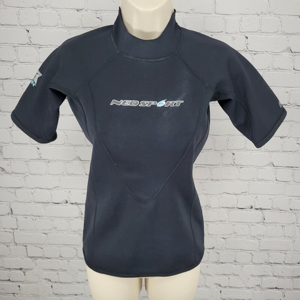 Neosport Black 1.5mm XSPAN Stretch Pullover Short Sleeve Wetsuit Top Size 10